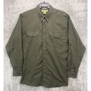 First Tactical Mens Shirt Size XLT Tall Army Green Ripstop Long Sleeve Button Up